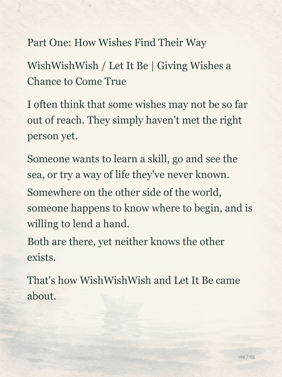 Illustrated page 2: WishWishWish / Let It Be｜让愿望有机会发生